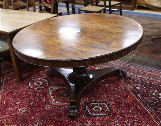 A rosewood breakfast table, W.135cm